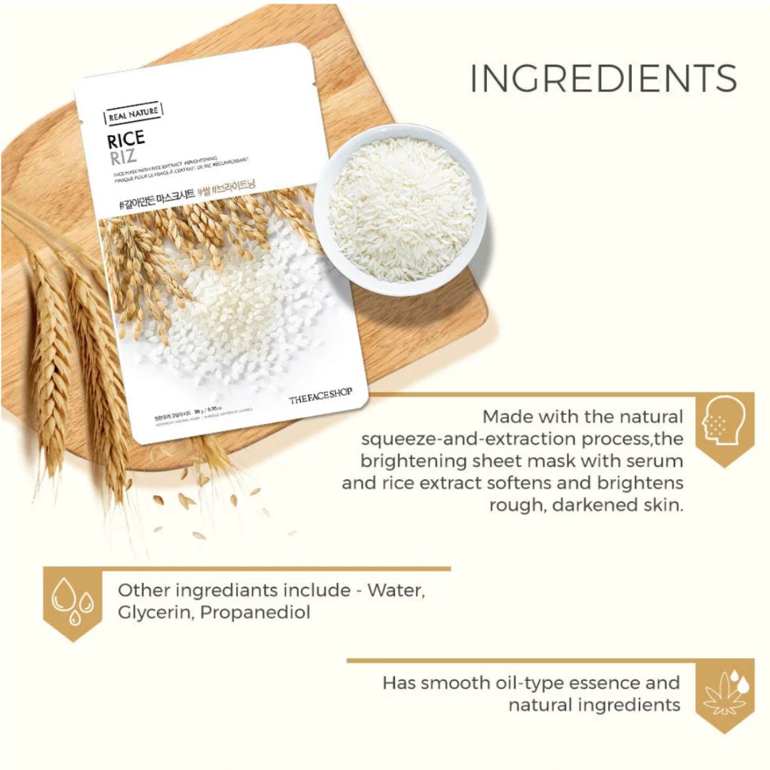The Faceshop Real Nature Rice Face Mask 20g 